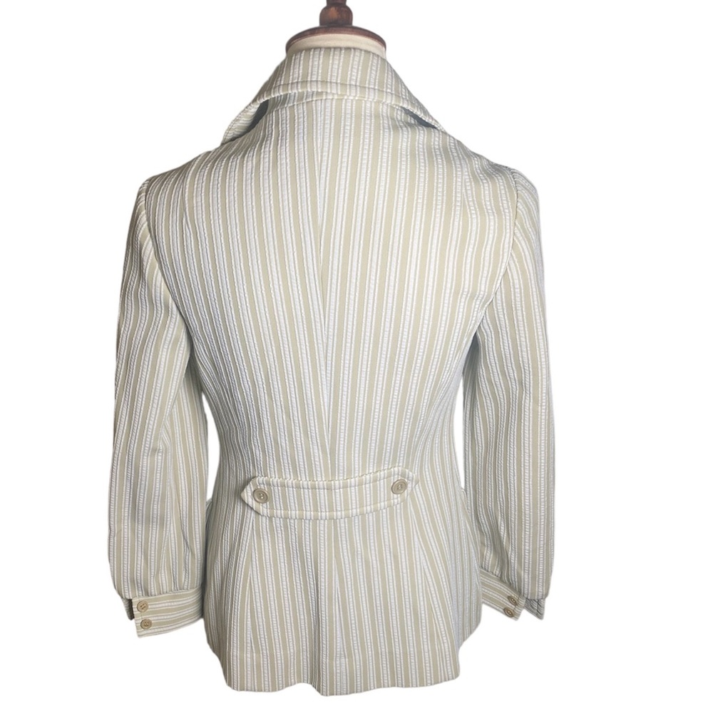 Vintage 70s Striped Jacket with Buttons and Pointed Collar - Picture 2 of 3
